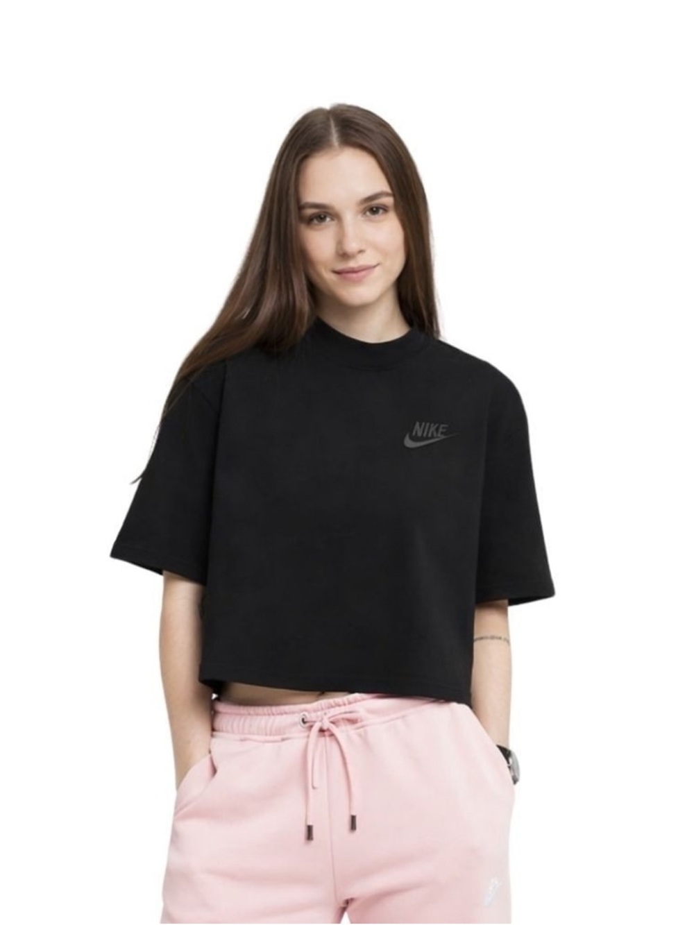 Nike Black Cropped Boxy Tee
